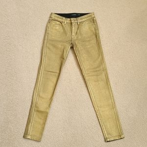 Lauren Ralph Lauren Gold Metallic Jeans